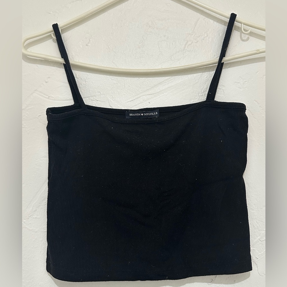 Brandi Melville Black Ribbed Crop Top